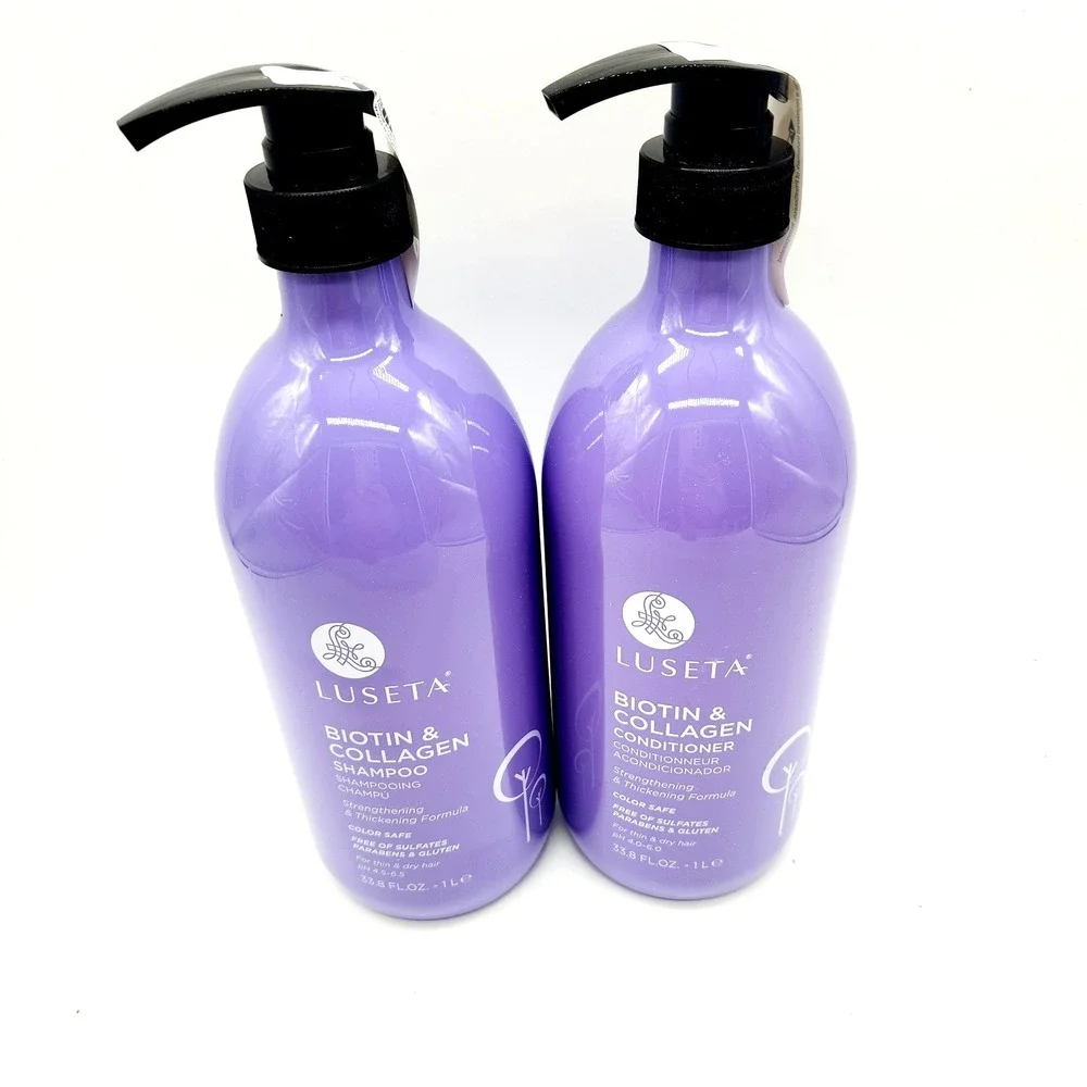2-Pack Luseta Biotin Collagen‎ Shampoo Conditioner 33.8oz Volumizing Hair Growth